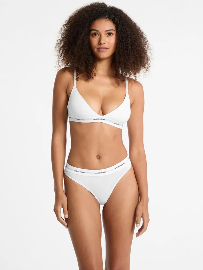 GUESS Intimates Eco Jeans Triangle Bralette White 8211 Women