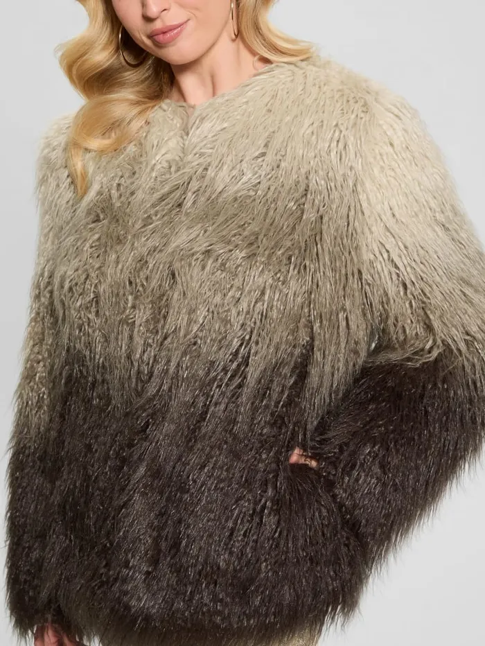 GUESS Jackets and Coats Cristina FauxFur Ombr Jacket Brown 8211 Women