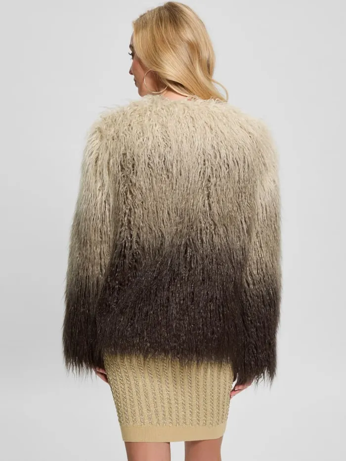 GUESS Jackets and Coats Cristina FauxFur Ombr Jacket Brown 8211 Women