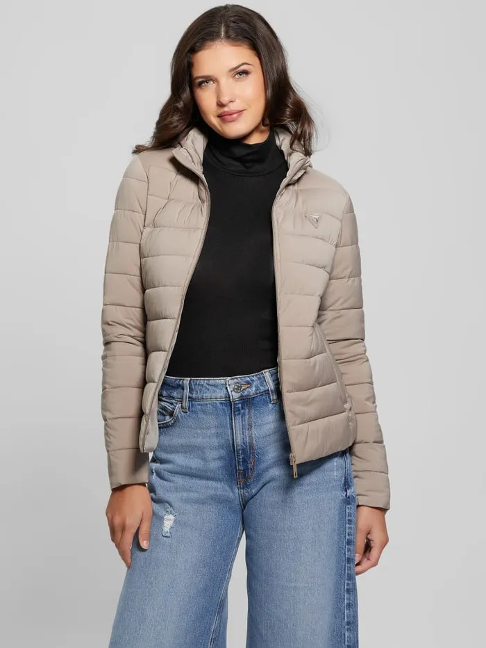 GUESS Jackets and Coats Diann Heavy Hooded Puffer Jacket Neutral 8211 Women