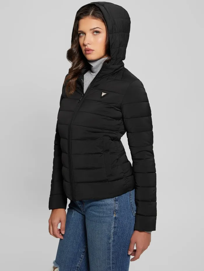 GUESS Jackets and Coats Diann Heavy Hooded Puffer Jacket Neutral 8211 Women