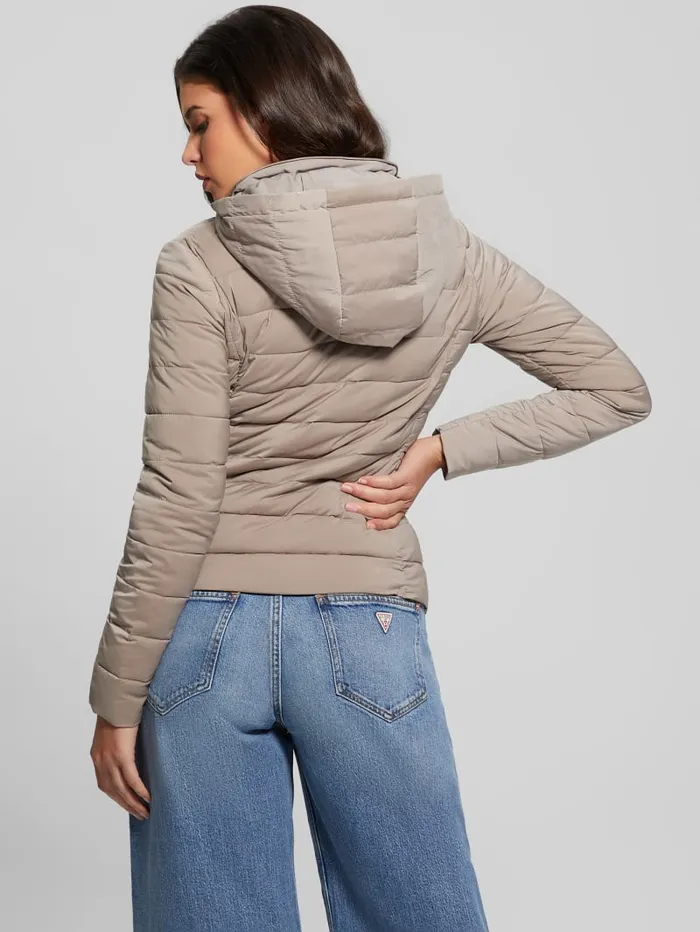 GUESS Jackets and Coats Diann Heavy Hooded Puffer Jacket Neutral 8211 Women