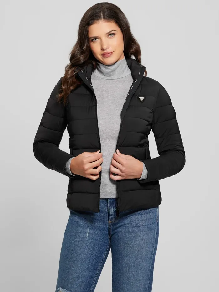 GUESS Jackets and Coats Diann Heavy Hooded Puffer Jacket Neutral 8211 Women