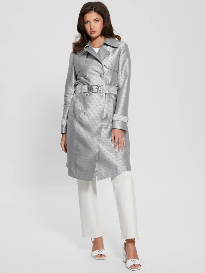 GUESS Jackets and Coats Eco Diletta Belted Trench Coat Beige 8211 Women