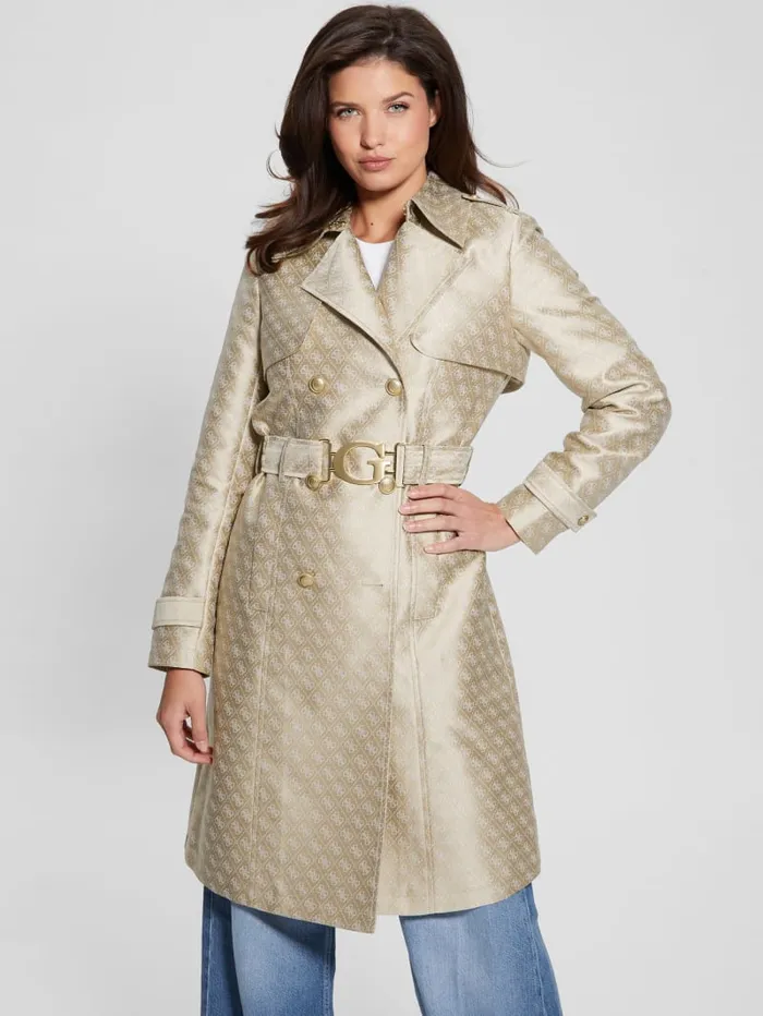 GUESS Jackets and Coats Eco Diletta Belted Trench Coat Beige 8211 Women