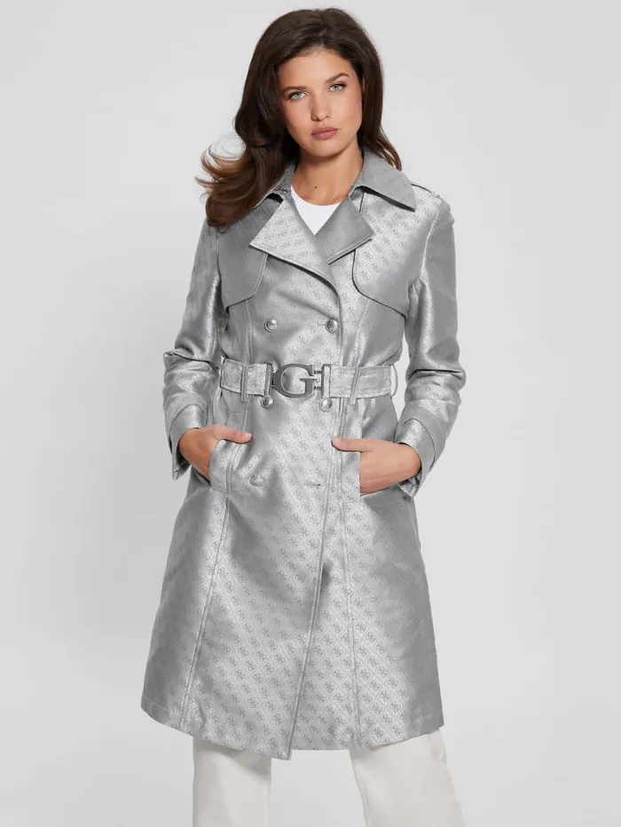 GUESS Jackets and Coats Eco Diletta Belted Trench Coat Beige 8211 Women