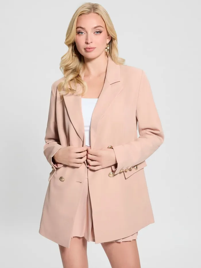 GUESS Jackets and Coats Eco Fiona Twill Blazer Beige 8211 Women