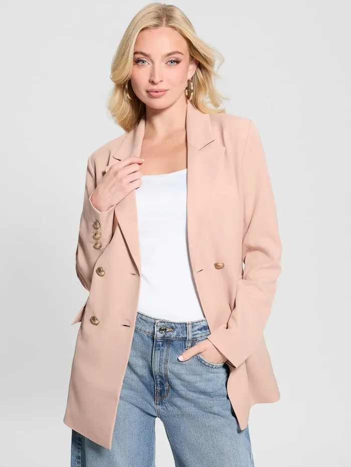 GUESS Jackets and Coats Eco Fiona Twill Blazer Beige 8211 Women