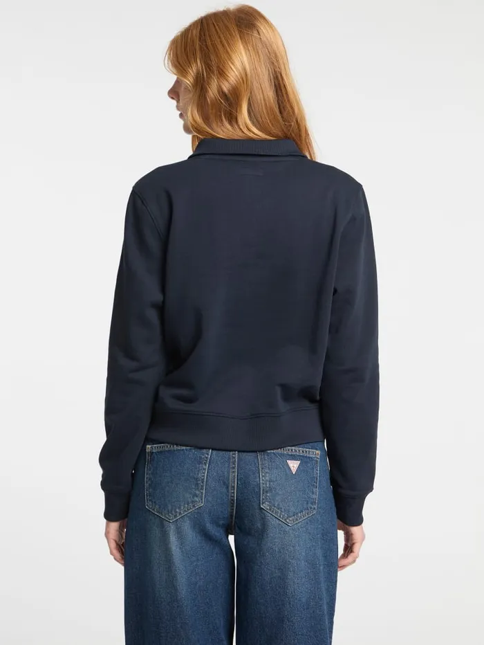 GUESS Jackets and Coats Eco HalfZip Sweatshirt Black 8211 Women