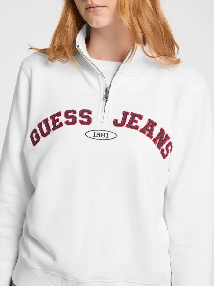 GUESS Jackets and Coats Eco HalfZip Sweatshirt Black 8211 Women