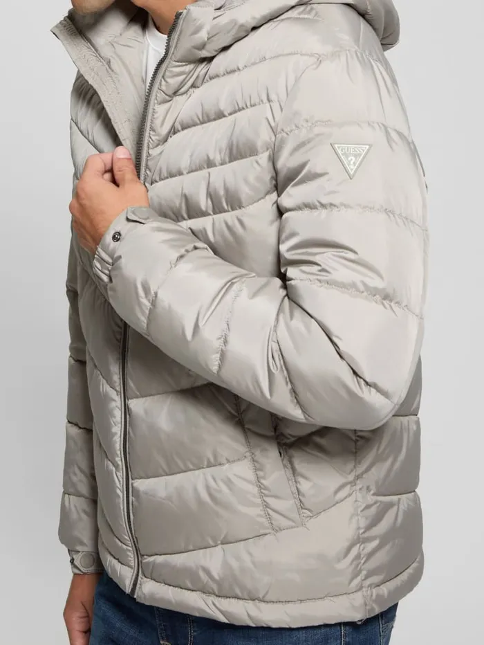 GUESS Jackets and Coats Eco Hooded Puffer Jacket Beige 8211 Men