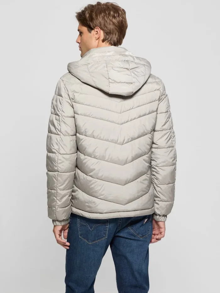 GUESS Jackets and Coats Eco Hooded Puffer Jacket Beige 8211 Men