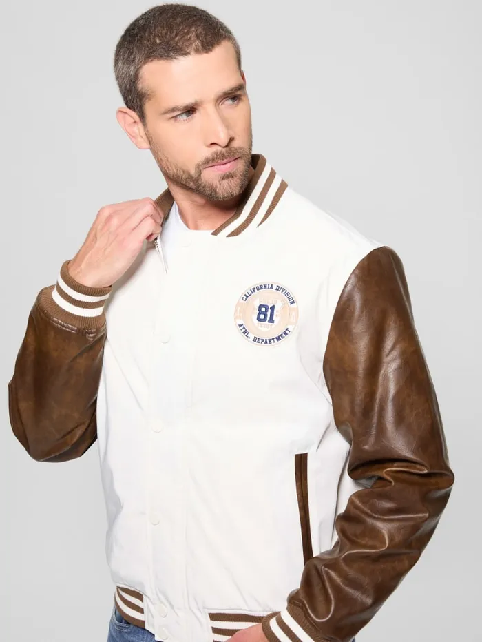 GUESS Jackets and Coats Eco Varsity Jacket Brown 8211 Men