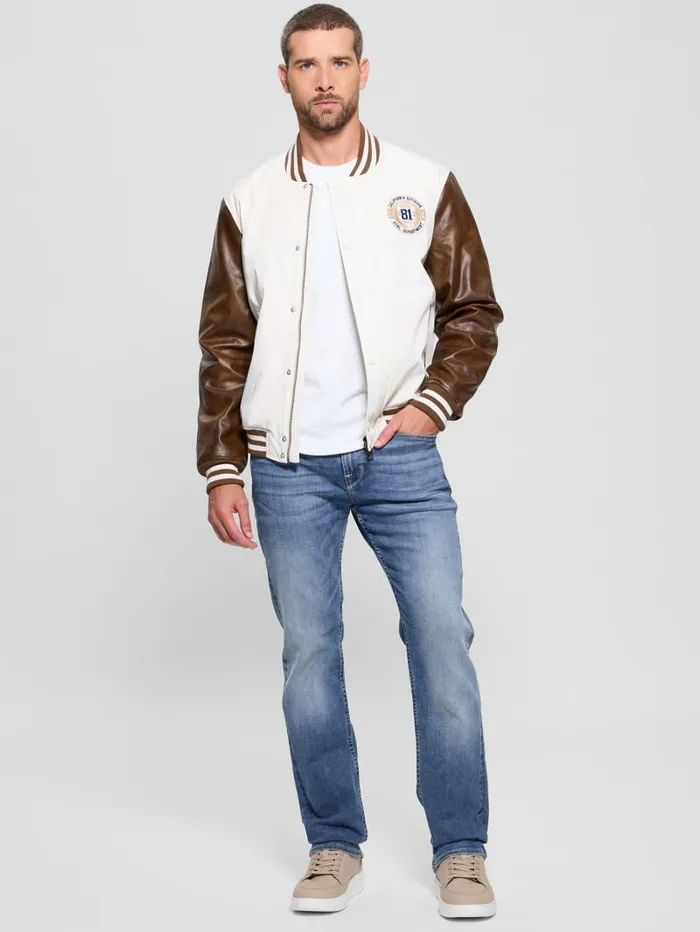 GUESS Jackets and Coats Eco Varsity Jacket Brown 8211 Men