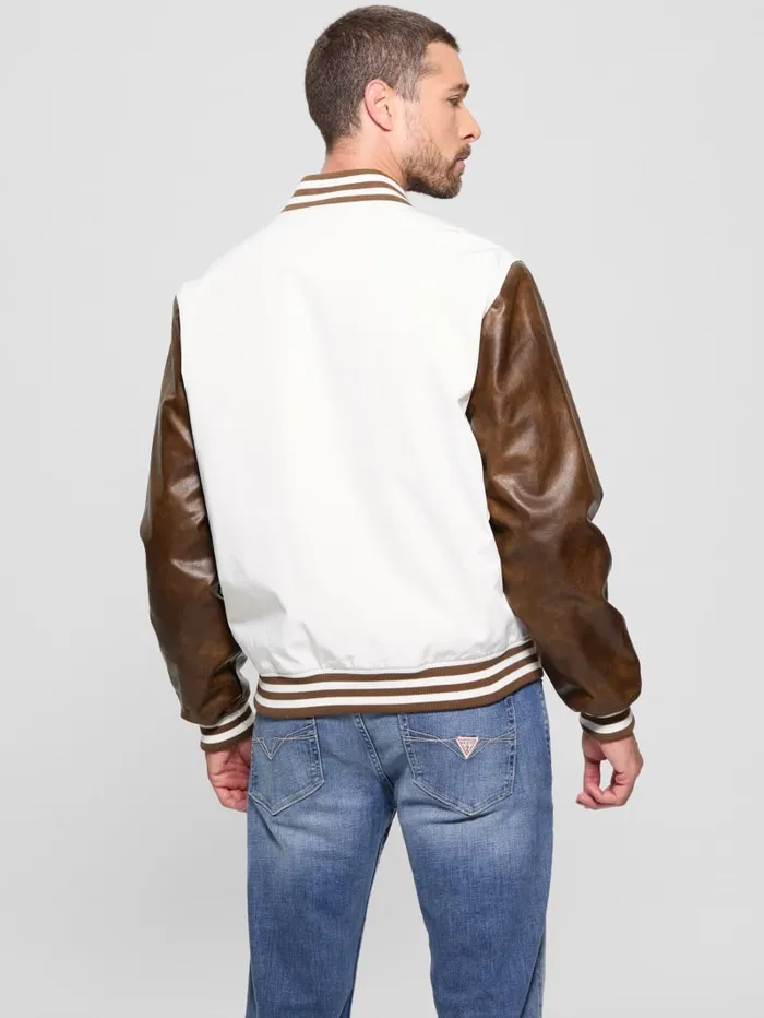 GUESS Jackets and Coats Eco Varsity Jacket Brown 8211 Men