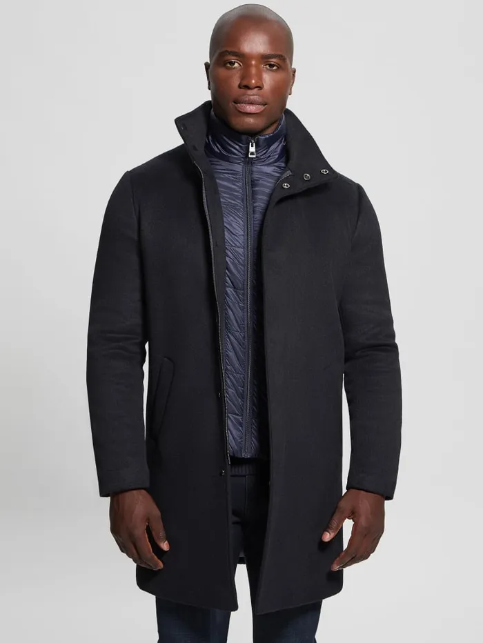 GUESS Jackets and Coats Eco WoolBlend Urban Coat Blue 8211 Men
