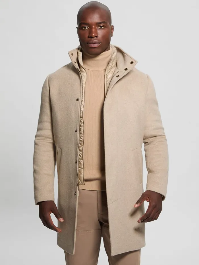 GUESS Jackets and Coats Eco WoolBlend Urban Coat Blue 8211 Men