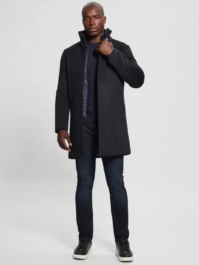 GUESS Jackets and Coats Eco WoolBlend Urban Coat Blue 8211 Men