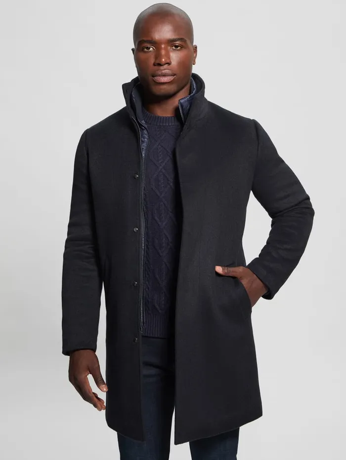 GUESS Jackets and Coats Eco WoolBlend Urban Coat Blue 8211 Men