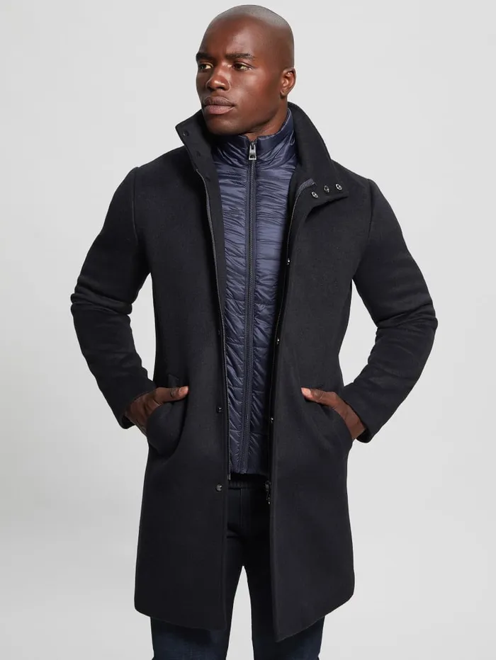 GUESS Jackets and Coats Eco WoolBlend Urban Coat Blue 8211 Men