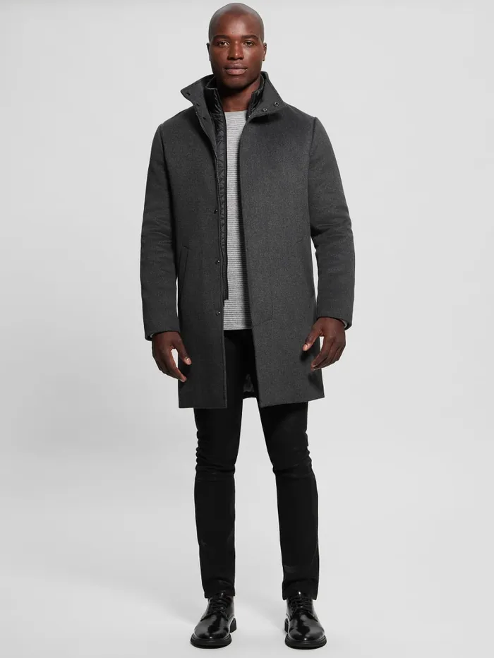 GUESS Jackets and Coats Eco WoolBlend Urban Coat Blue 8211 Men