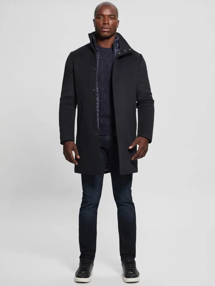 GUESS Jackets and Coats Eco WoolBlend Urban Coat Blue 8211 Men