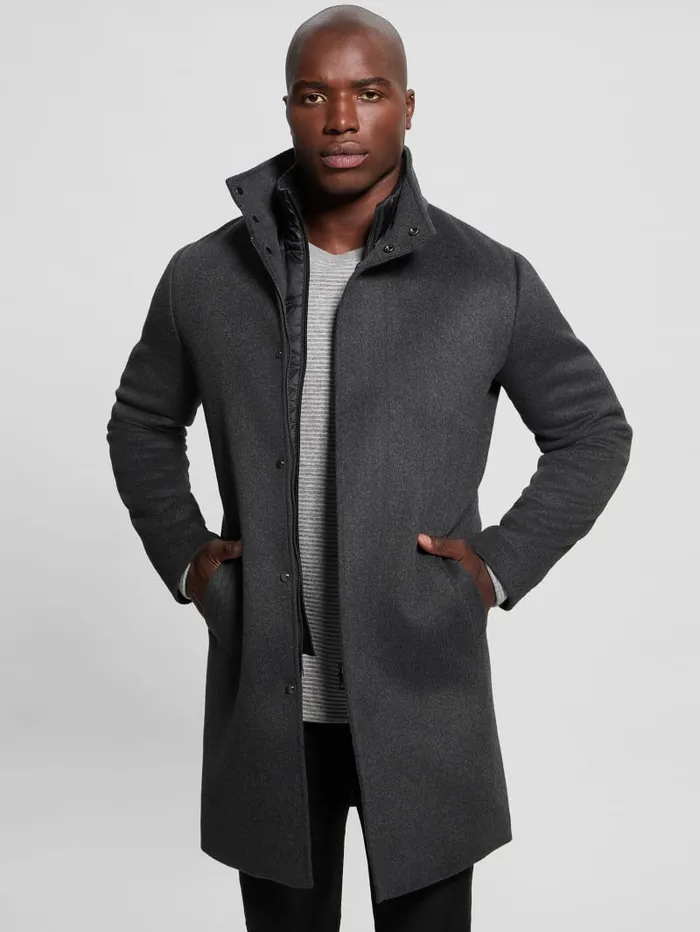 GUESS Jackets and Coats Eco WoolBlend Urban Coat Blue 8211 Men