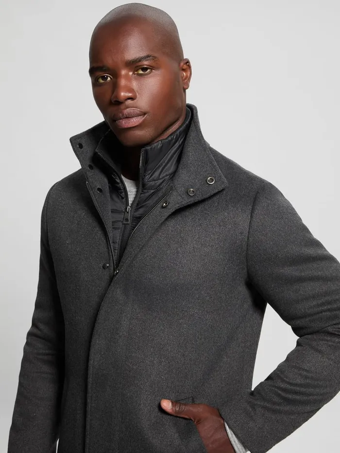 GUESS Jackets and Coats Eco WoolBlend Urban Coat Blue 8211 Men