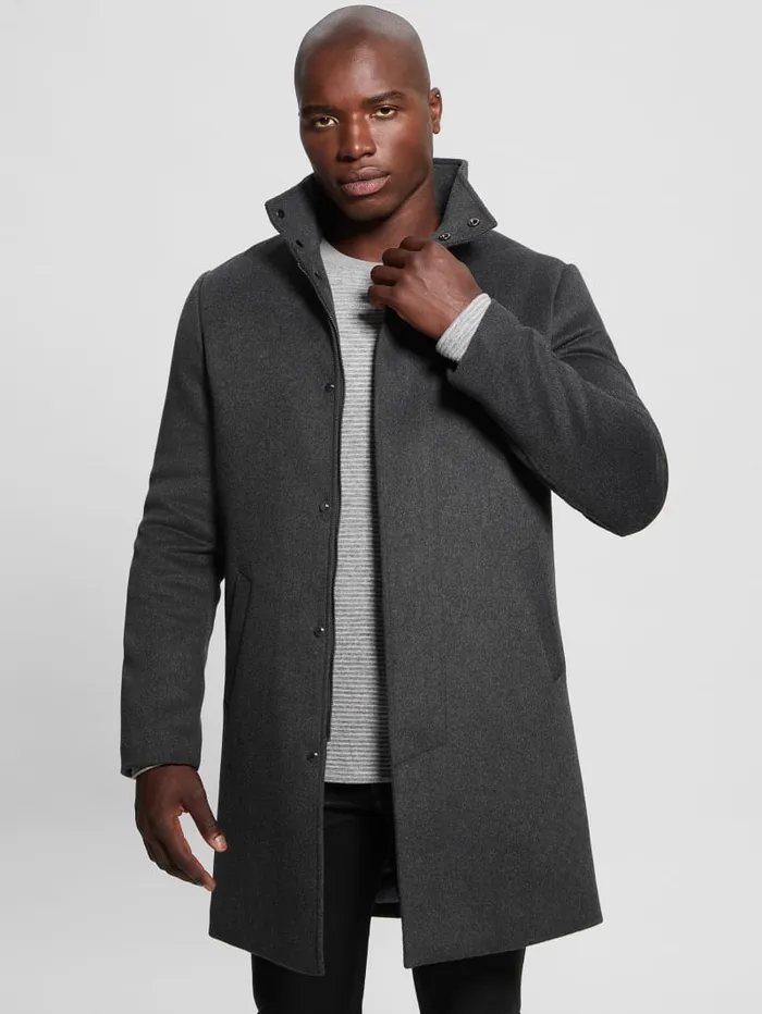 GUESS Jackets and Coats Eco WoolBlend Urban Coat Blue 8211 Men