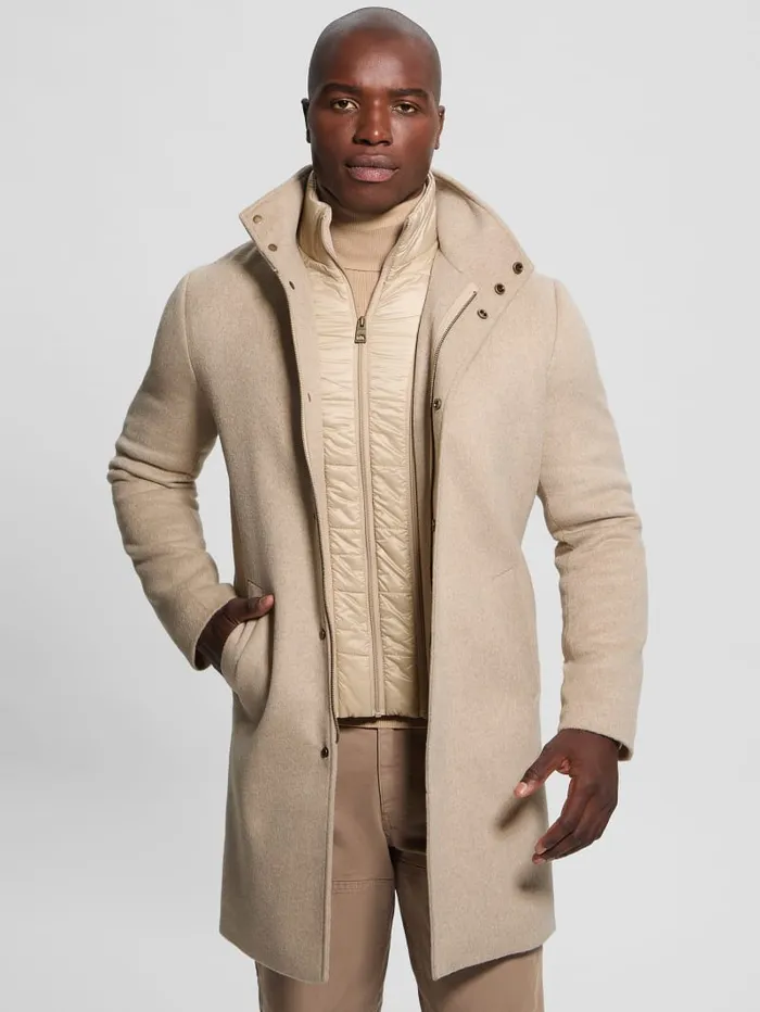 GUESS Jackets and Coats Eco WoolBlend Urban Coat Blue 8211 Men