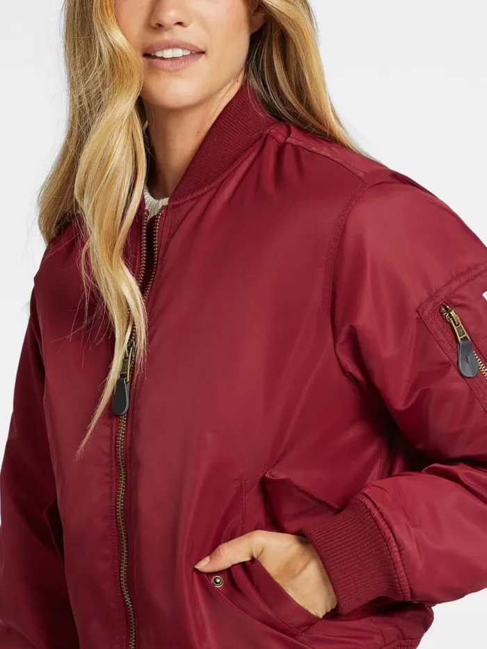 GUESS Jackets and Coats Nylon Bomber Jacket Black 8211 Women