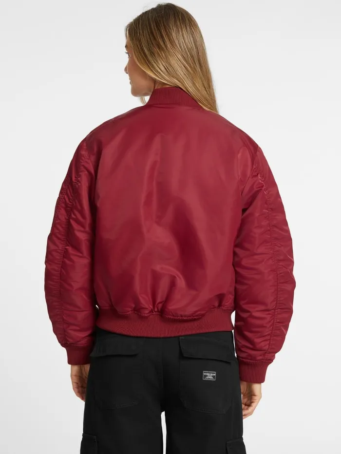 GUESS Jackets and Coats Nylon Bomber Jacket Black 8211 Women