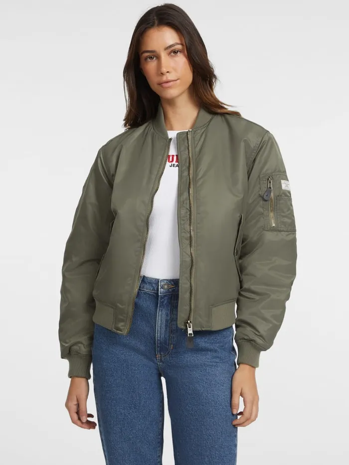 GUESS Jackets and Coats Nylon Bomber Jacket Black 8211 Women
