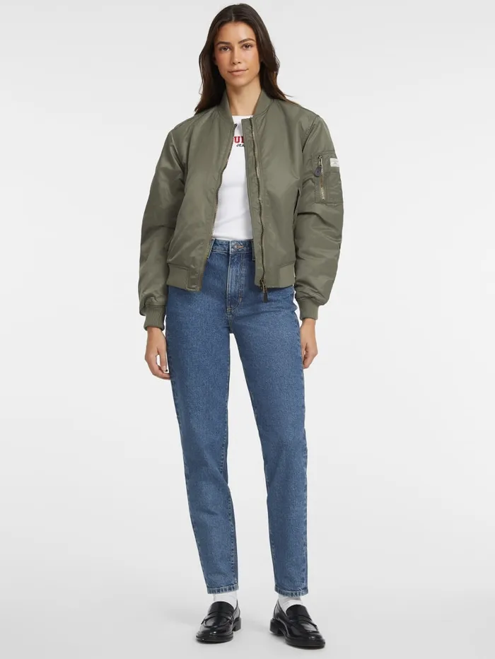 GUESS Jackets and Coats Nylon Bomber Jacket Black 8211 Women