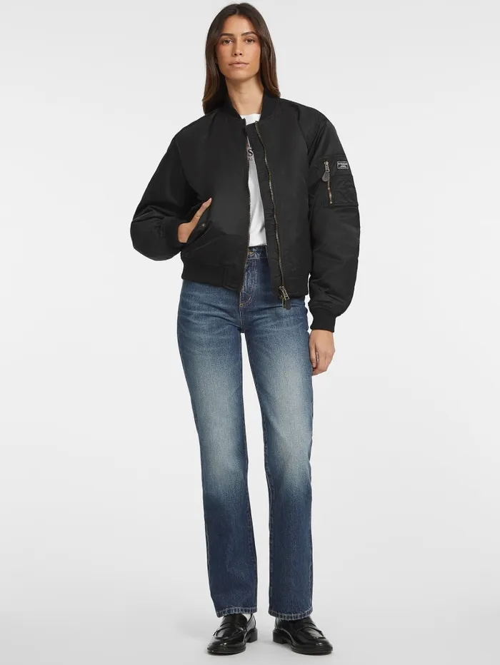 GUESS Jackets and Coats Nylon Bomber Jacket Black 8211 Women
