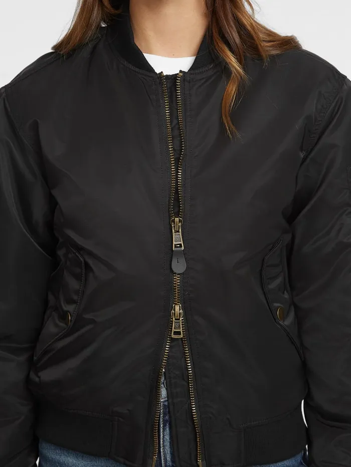 GUESS Jackets and Coats Nylon Bomber Jacket Black 8211 Women