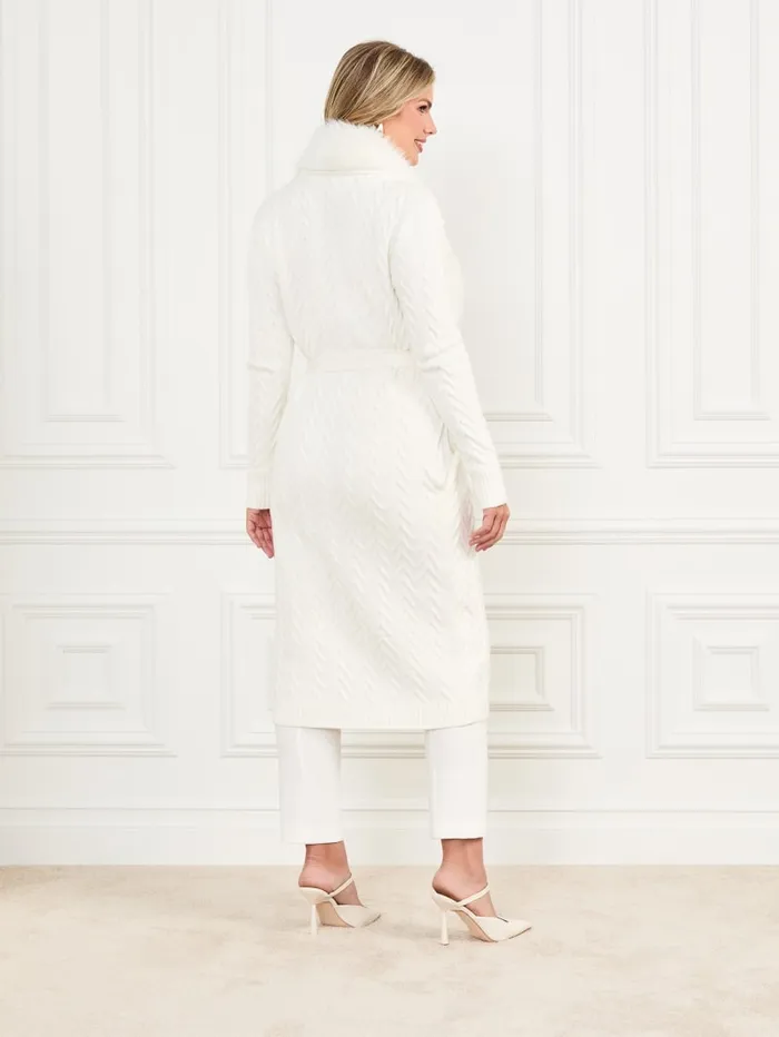 GUESS Jackets and Coats Paula Wrap Cardigan Coat White 8211 Women