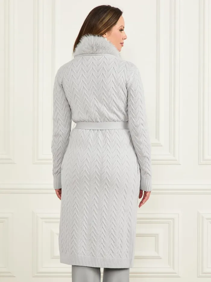 GUESS Jackets and Coats Paula Wrap Cardigan Coat White 8211 Women