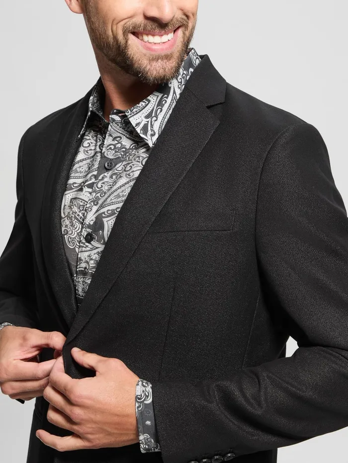GUESS Jackets and Coats Shimmer Twill Blazer Black 8211 Men