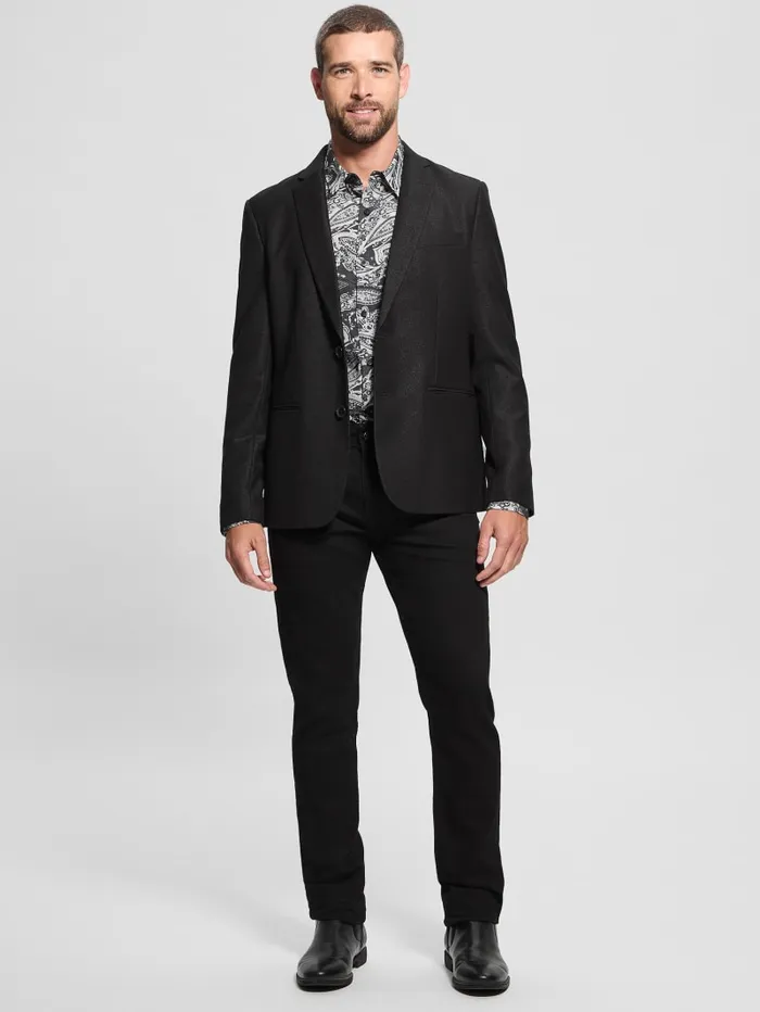 GUESS Jackets and Coats Shimmer Twill Blazer Black 8211 Men
