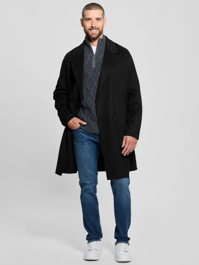 GUESS Jackets and Coats WoolBlend DoubleBreasted Coat Beige 8211 Men