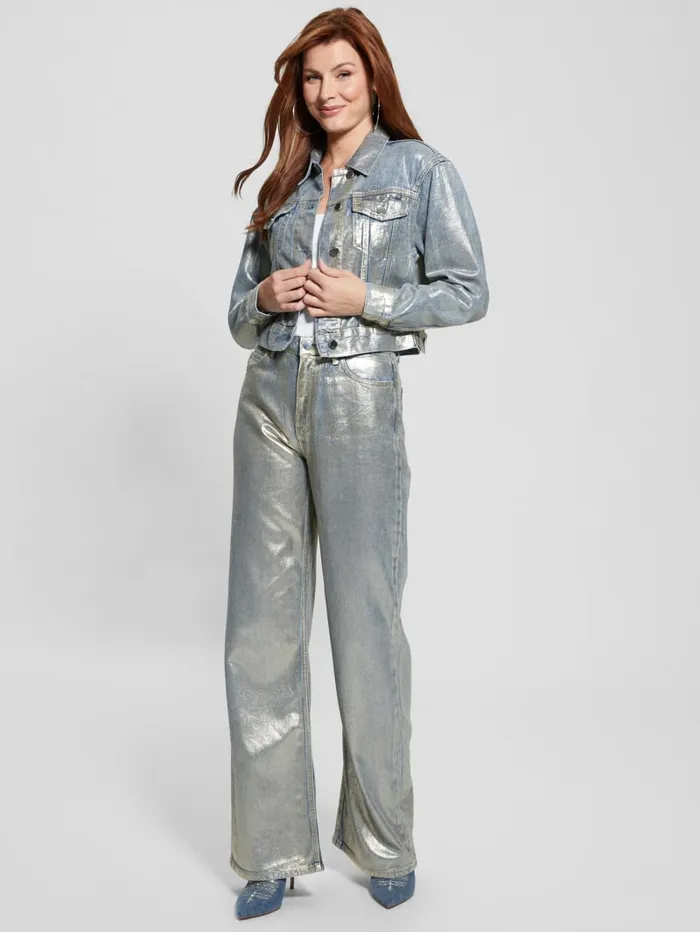 GUESS Jeans and Denim Betty WideLeg Pants Metallic 8211 Women