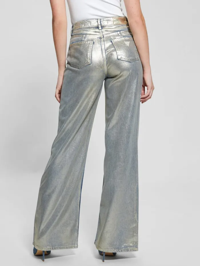 GUESS Jeans and Denim Betty WideLeg Pants Metallic 8211 Women