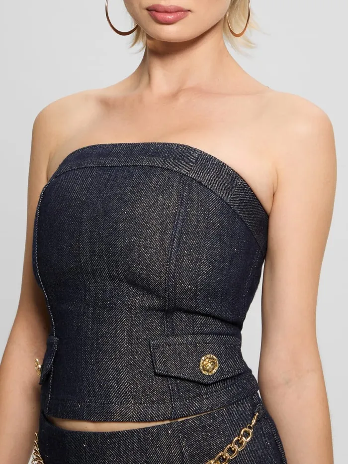 GUESS Jeans and Denim Chany Denim Corset Blue 8211 Women