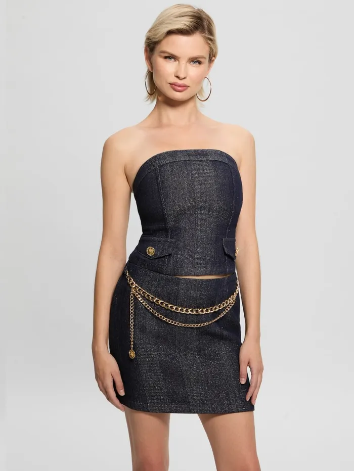 GUESS Jeans and Denim Chany Denim Corset Blue 8211 Women