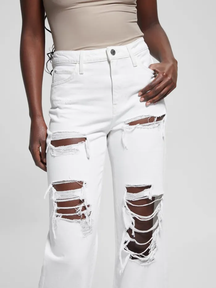 GUESS Jeans and Denim Eco 03990s Destroyed Jeans Green 8211 Women