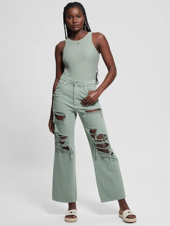 GUESS Jeans and Denim Eco 03990s Destroyed Jeans Green 8211 Women