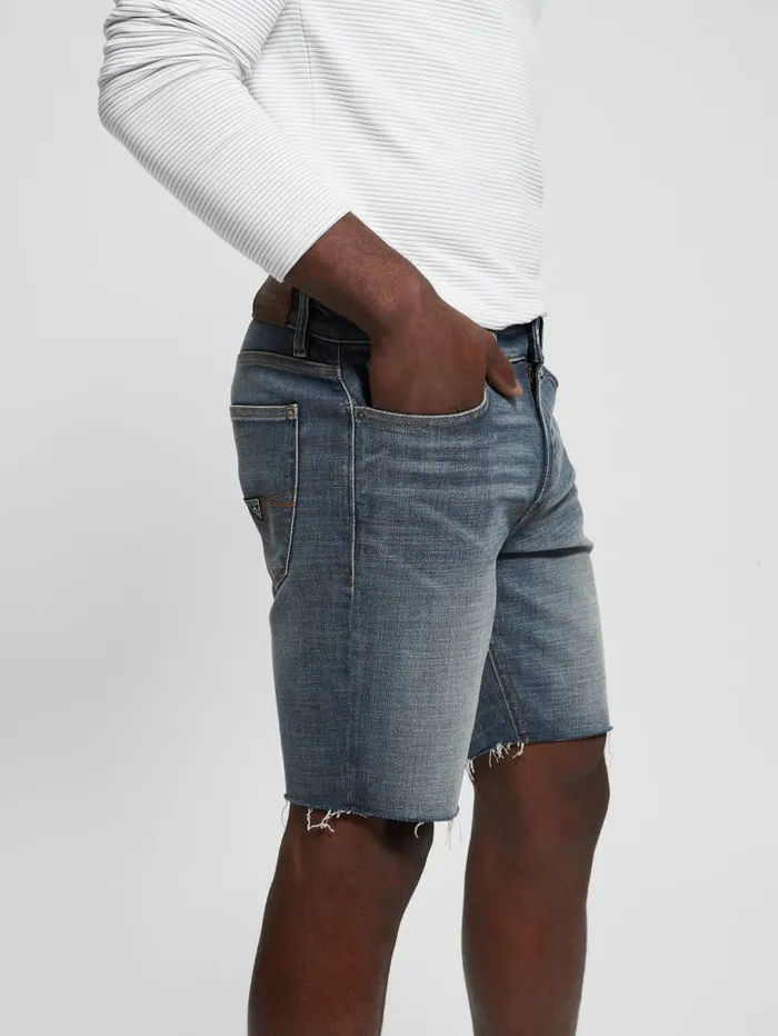 GUESS Jeans and Denim Eco Faded Denim Shorts Blue 8211 Men