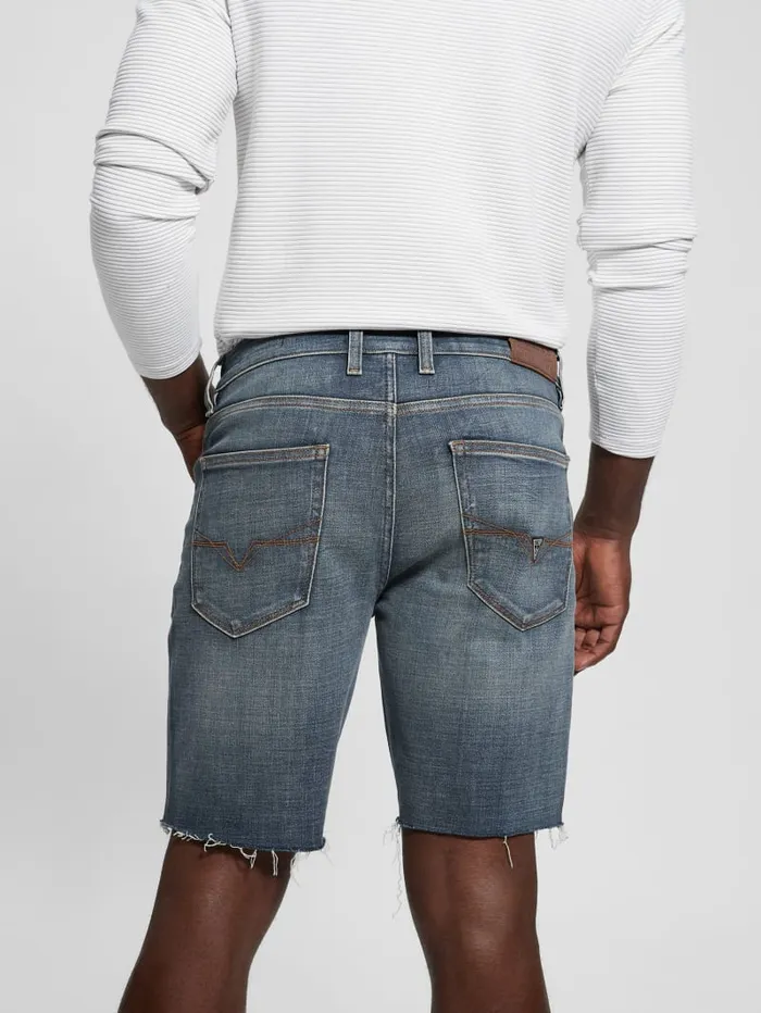 GUESS Jeans and Denim Eco Faded Denim Shorts Blue 8211 Men