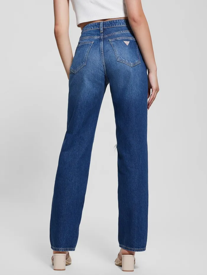 GUESS Jeans and Denim Eco Relaxed Straight Destroyed Jeans Blue 8211 Women